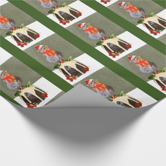 Ruffle Robin Christmas Wrapping Paper Geschenkpapier (Ecke)