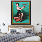 Ruffled Feathers von Gil Elvgren Leinwanddruck (Insitu (Schlafzimmer))