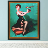 Ruffled Feathers von Gil Elvgren Leinwanddruck (Insitu (Holzboden))