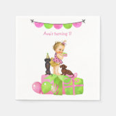 Ruffled Pants Baby Girl Dackel Napkins Serviette (Vorderseite)