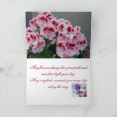 Ruffled Pelargonium Greeting Card Karte (Innenseite)
