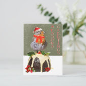 Ruffled Robin Christmas Postcard Feiertagspostkarte (Stehend Vorderseite)