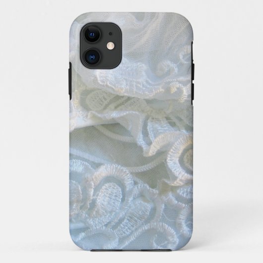 Ruffled White Lace Case-Mate iPhone Hülle (Rückseite)
