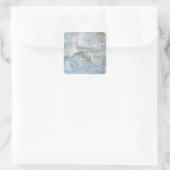 Ruffled White Lace Quadratischer Aufkleber (Tasche)