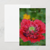 Ruffly Red Poppy Mitteilungskarte (Vorne/Hinten)