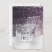 Rufhochzeit von Funkeln und Silbervorhängen Einladung (Vorderseite)