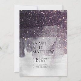 Rufhochzeit von Funkeln und Silbervorhängen Einladung