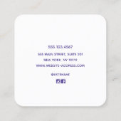 Rufkarte für die rosa Bath-Bombe Telefonnummerkarte (Rückseite)