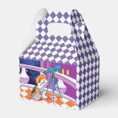 Rufous-beige-Welpe und Teleskop im Schloss Geschenkschachtel (Rückseite)