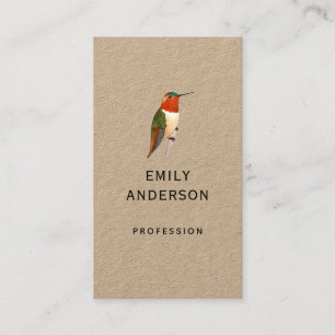 Rufous Hummingbird Business Card Visitenkarte