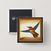 Rufous Hummingbird Button (Vorne & Hinten)