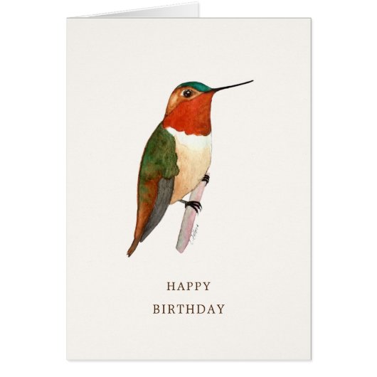 Rufous Hummingbird Geburtstagskarte (Vorne)