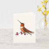 Rufous Hummingbird Grußkarte Karte (Gelbe Blume)