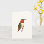 Rufous Hummingbird Grußkarte Karte (Gelbe Blume)