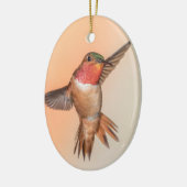 Rufous Hummingbird in Flug Monogram Name Keramik Ornament (Links)