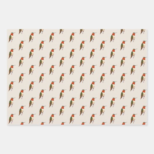 Rufous Hummingbird Pattern Geschenkpapier Set (Vorderseite)