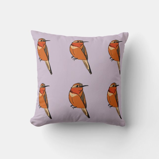 Rufous Hummingbird Polka Dot Throw Pillow Kissen (Vorderseite)