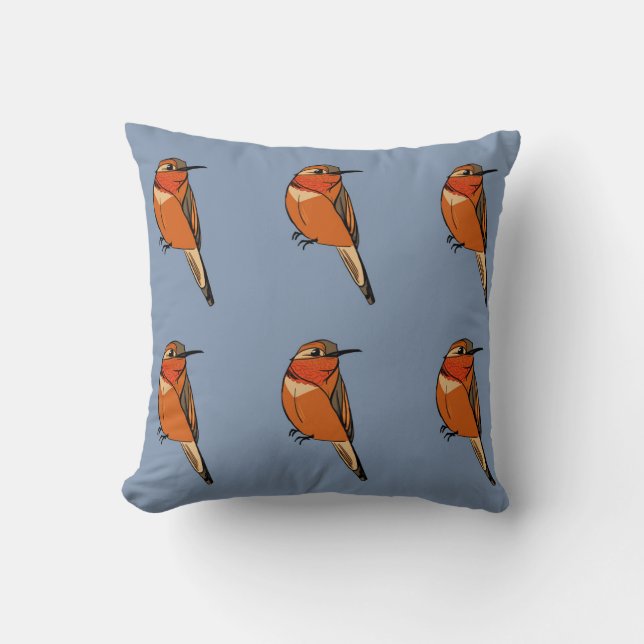 Rufous Hummingbird Polka Dot Throw Pillow Kissen (Vorderseite)