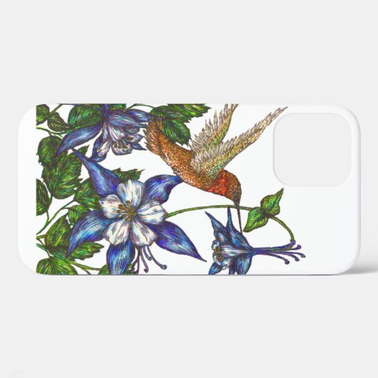Rufous Hummingbird und Columbine Case-Mate iPhone Hülle (Rückseite (Horizontal))