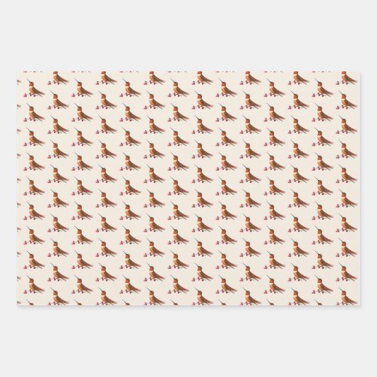 Rufous Hummingbird Wrapping Paper Sheets Geschenkpapier Set (Vorderseite 3)