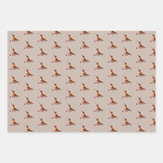 Rufous Hummingbird Wrapping Paper Sheets Geschenkpapier Set (Vorderseite 2)