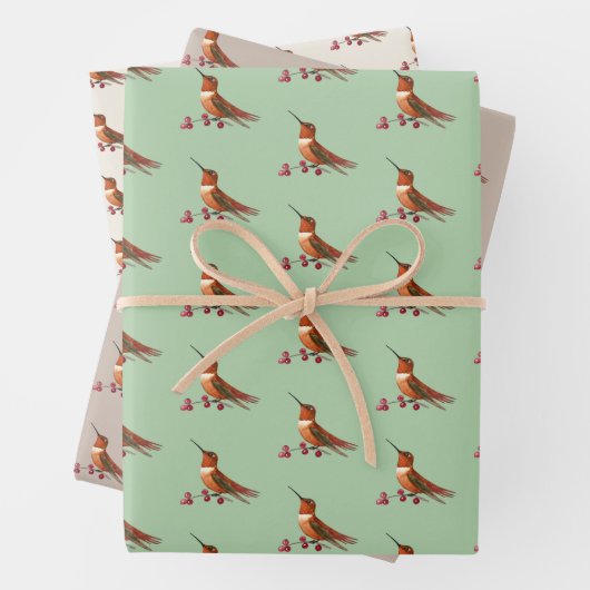 Rufous Hummingbird Wrapping Paper Sheets Geschenkpapier Set (Beispiel)