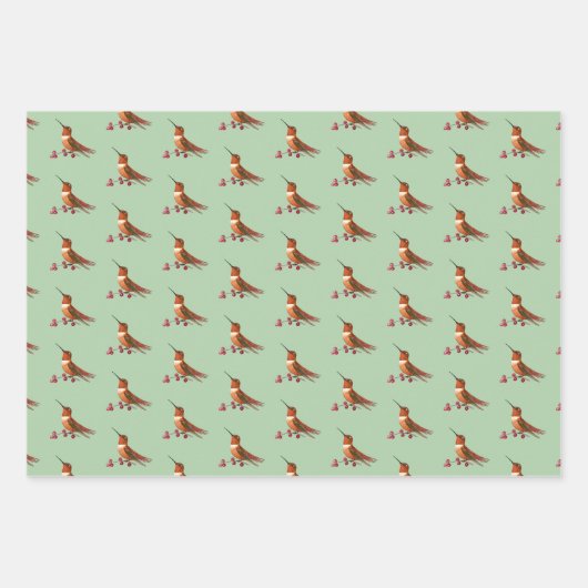 Rufous Hummingbird Wrapping Paper Sheets Geschenkpapier Set (Vorderseite)