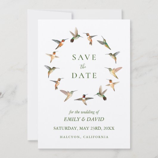 Rufous Hummingbirds Ankündigung Datum freihalten (Vorderseite)