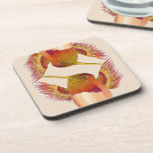 Rufous Hummingbirds auf einem Untersetzer-Set Getränkeuntersetzer (Linke Seite)