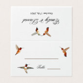 Rufous Hummingbirds Hochzeit von Platzkarten (Außenseite Aufgefaltet)
