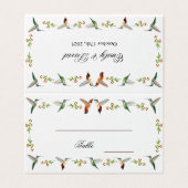 Rufous Hummingbirds Hochzeit von Platzkarten (Außenseite Aufgefaltet)