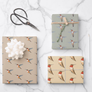 Rufous Hummingbirds Pattern Geschenkpapier Set