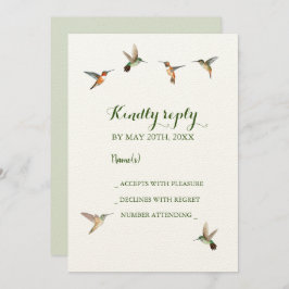Rufous Hummingbirds Wedding RSVP Einladung