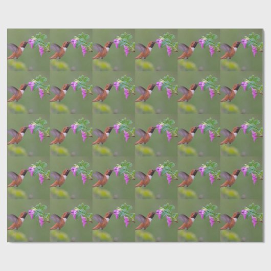 Rufous Kolibri auf wilder Rose Geschenkpapier (Flach)