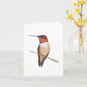 Rufous-Komingbird-Karte Karte (Gelbe Blume)