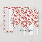 Rufous Wedding Damask DIY Einladung (Vorne/Hinten)