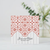 Rufous Wedding Damask DIY Einladung (Stehend Vorderseite)