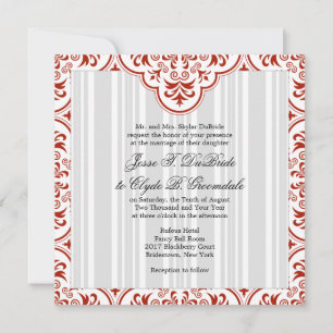 Rufous Wedding Damask DIY Einladung