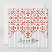 Rufous Wedding Damask DIY Einladung (Vorderseite)