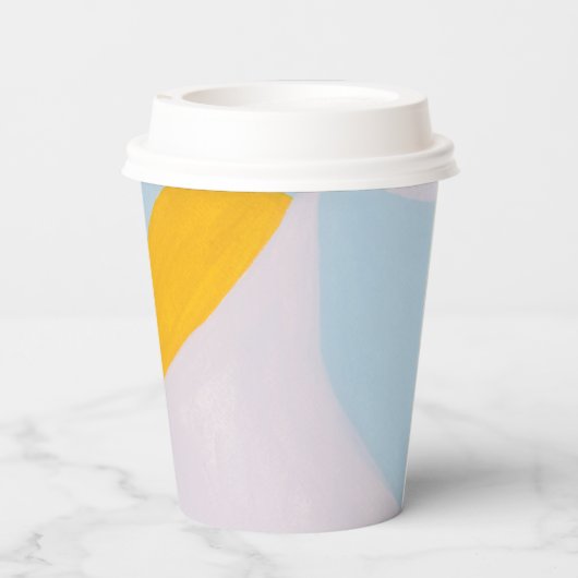 Ruft abstrakten, benutzerdefinierten Farbblock-Tex Pappbecher (Rückseite)