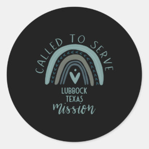 Ruft Boho Rainbow Lubbock Texas Mission zu dienen Runder Aufkleber