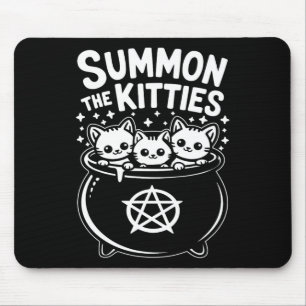 Ruft die süßen Hexen-Katze-Kessel Halloween Mousepad