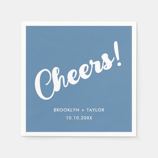 Ruft Unique Celebration Simple Text Blue White Serviette (Vorderseite)