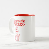 Rufus Doghouse Zweifarbige Tasse (Vorderseite Links)