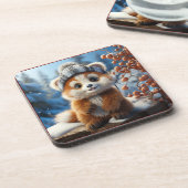 Rufus - Ein bezaubernder roter Panda Getränkeuntersetzer (Linke Seite)