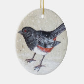 Rufus Sided Towhee Keramik Ornament (Rechts)