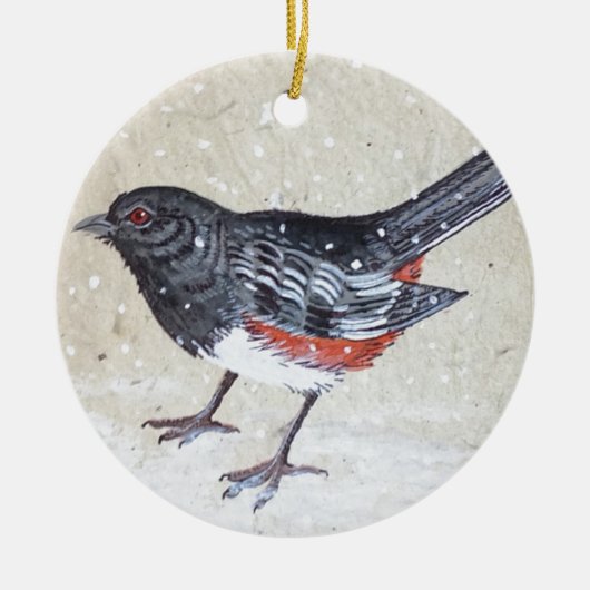 Rufus Sided Towhee Keramik Ornament (Vorne)