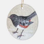 Rufus Sided Towhee Keramik Ornament (Links)