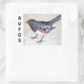 Rufus Sided Towhee Rechteckiger Aufkleber (Tasche)