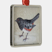 Rufus Sided Towhee Silbernes Ornament (Rechts)